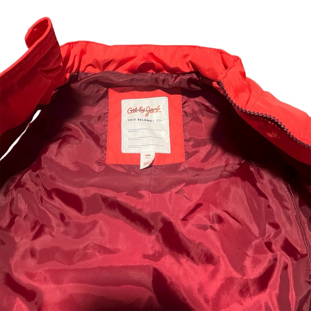 Cat & Jack Bright Red Puffer Vest - Picture 3 of 3